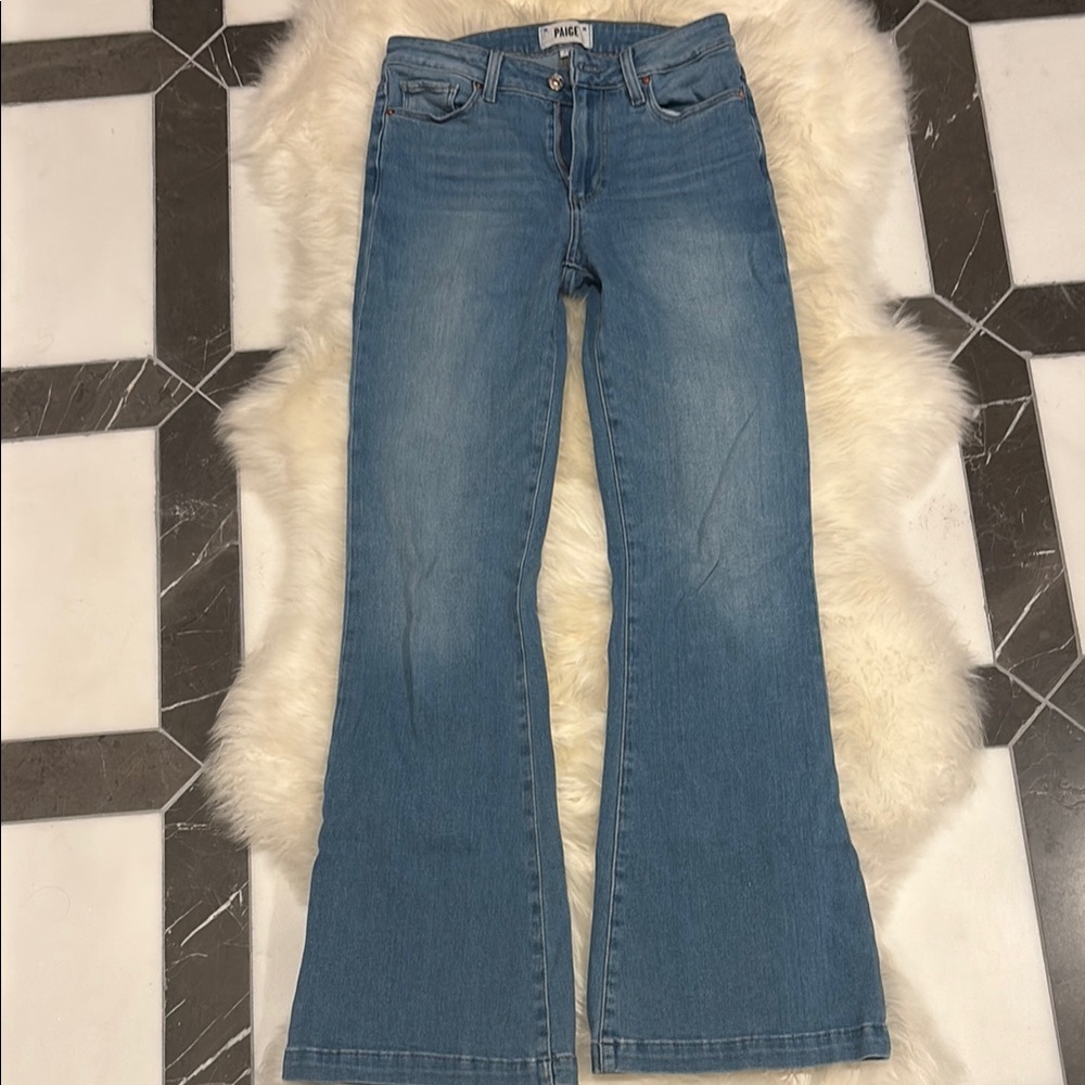 PAIGE Blue Flare Wide Leg Jeans